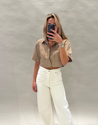 MAPLE CROP BUTTON DOWN