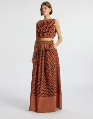 Flora Eyelet Maxi Skirt